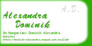 alexandra dominik business card